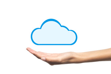 Cloud computing concept with copy space