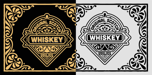 Vintage label for whiskey packing