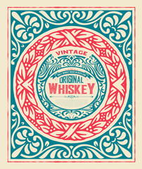 Whiskey card with vintage frame