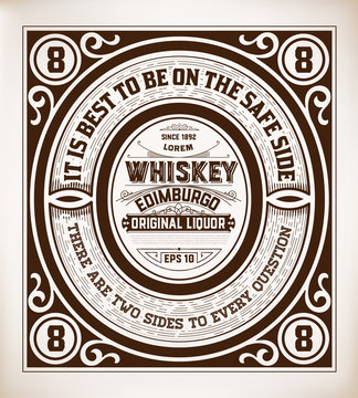 Retro whiskey label. Vector