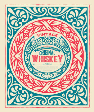 Whiskey card with vintage frame