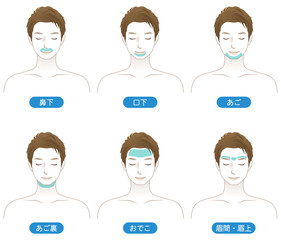Fototapeta premium メンズエステ 男性 顔 脱毛箇所