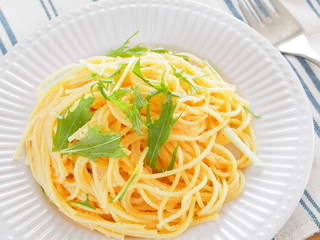 明太子と水菜のパスタ