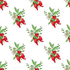 Seamless pattern with Christmas decoration
