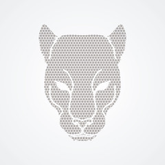 Black Panther Head designed using geometric pattern graphic vector.