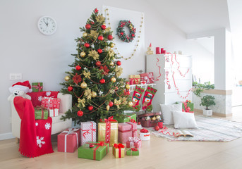 christmas decorated at home