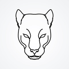 Black Panther Head outline graphic vector.