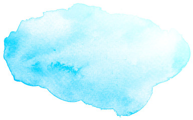 Abstract blue watercolor on white background.This is watercolor splash.It is drawn by hand.