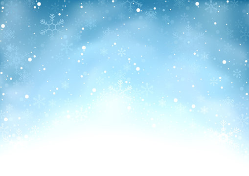 Falling Snow - Winter Background Illustration, Vector