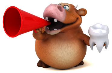 Naklejka premium Fun cow - 3D Illustration