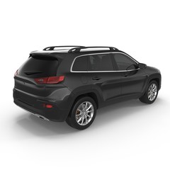 Luxury SUV isolated on white. 3D illustration