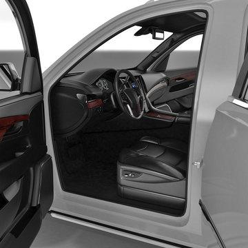 SUV interior isolated on a white. 3D illustration