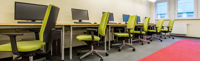 Colourful modern computer room