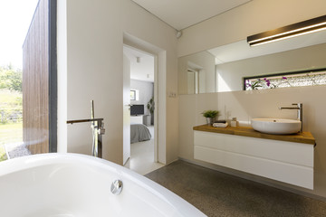 Modern spacious white bathroom