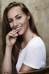 Beautiful brunette in studio, portrait