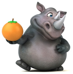 Fun rhinoceros - 3D Illustration