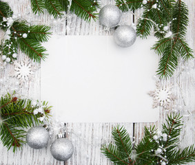 christmas background - blank paper with decoration