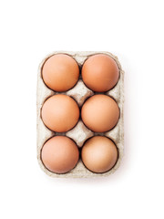 Organic Six Egg Pack Isolated on White