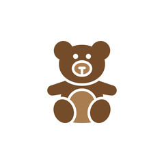 Soft toy, Teddy bear icon vector, filled flat sign, solid colorful pictogram isolated on white, logo illustration