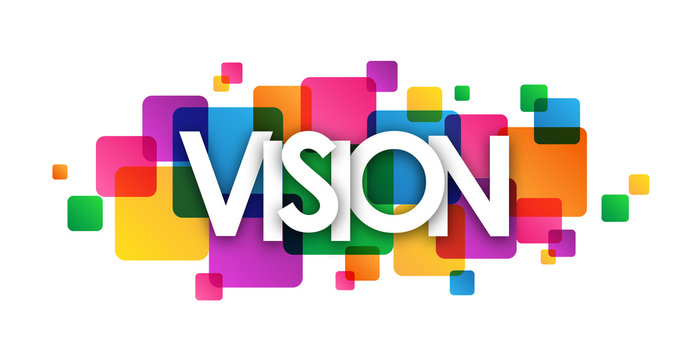 VISION overlapping vector letters icon