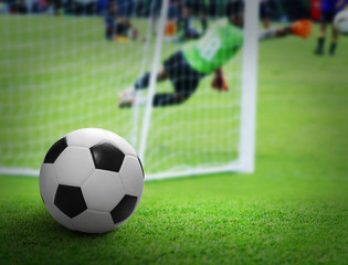 Soccer ball on the soccer field
