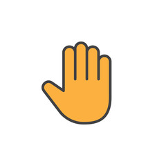 Palm, Hand line icon, filled outline vector sign, linear colorful pictogram isolated on white. logo illustration