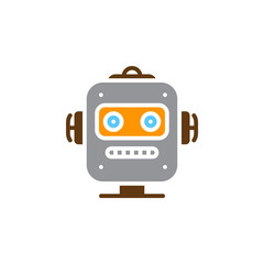 Robot head icon vector, filled flat sign, solid colorful pictogram isolated on white, logo illustration