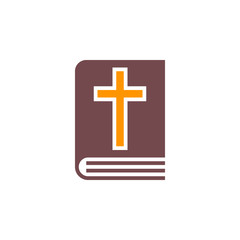 Holy Bible book icon vector, filled flat sign, solid colorful pictogram isolated on white, logo illustration