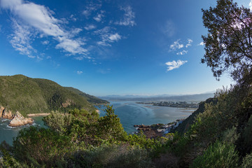 Fototapeta na wymiar View towards Knysna from Knysna Heads. Garden Route. Western Cape. South Africa
