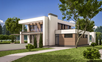 3d rendering of modern house
