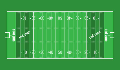 Vector Grass Textured American Football Field.