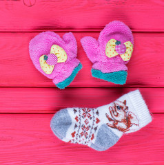 children's mittens and wool socks