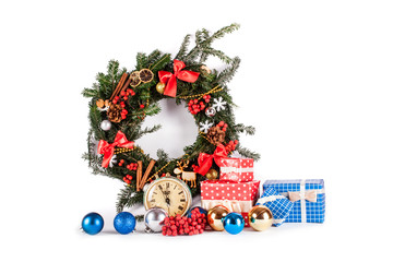 Christmas wreath and christmas decoration