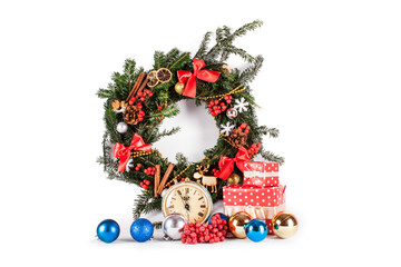 Christmas wreath and christmas decoration