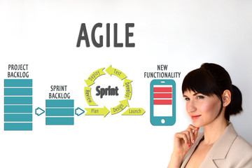 Agile lifecycle. process diagram. Agile software development lifecycle. 