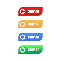 Fototapeta premium Set of Skip Ad Button