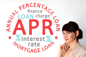Annual Percentage Rate. APR. Loan, mortgage loan and finance term