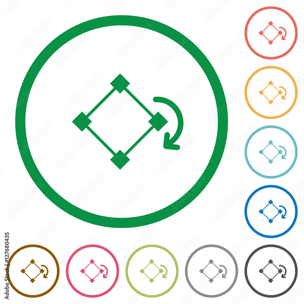 Poster rotate element flat icons with outlines