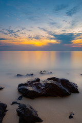 Colorful sunrise at Desaru Beach