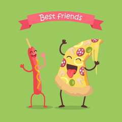 Best Friends Sausage on Stick and Pizza Dancing.