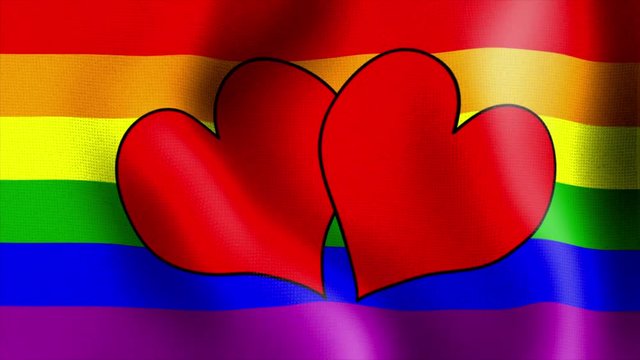 10575 waving rainbow flag hearts
