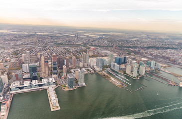 Fototapeta na wymiar Manhattan East Side as seen from helicopter - New York City - US