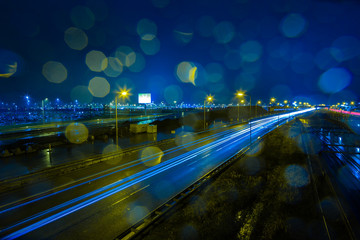 Rainy evening at the A4 highway.