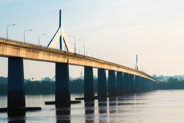 Friendship Bridge Thailand - Laos Mukdahan ,Sun rise