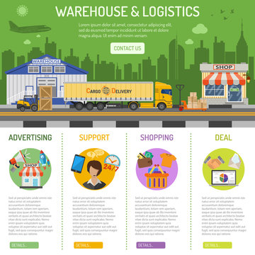 Warehouse and logistics infographics