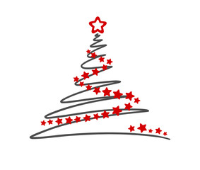 Weihnachtsbaum mit Sternenkette
