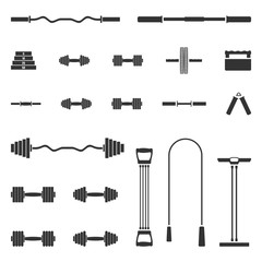 A set of sports equipment, vector illustration.