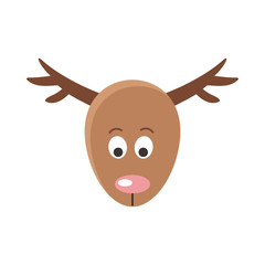 Deer Cartoon Sticker Face. Mask for Masquerade