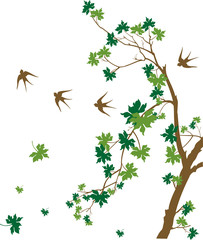 tree branches with birds