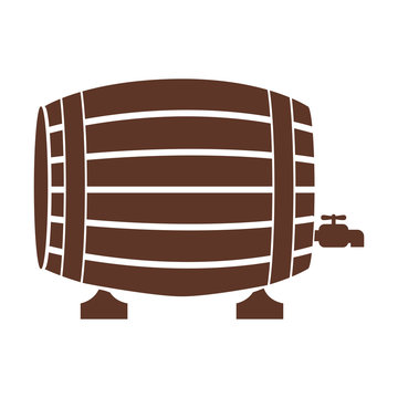 recommend clip art: silhouette with Liquor barrel in brown color vector illustration